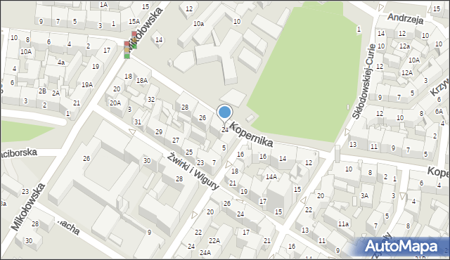 Katowice, Kopernika Mikołaja, 24, mapa Katowic