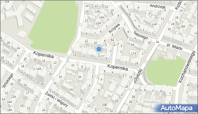 Katowice, Kopernika Mikołaja, 7, mapa Katowic