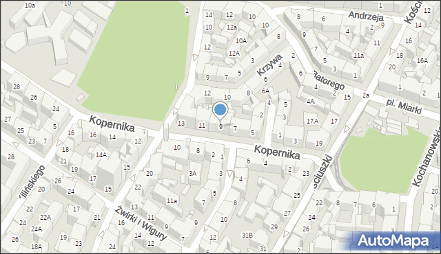 Katowice, Kopernika Mikołaja, 9, mapa Katowic