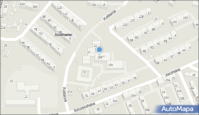 Katowice, Kotlarza Tomasza, 10a, mapa Katowic
