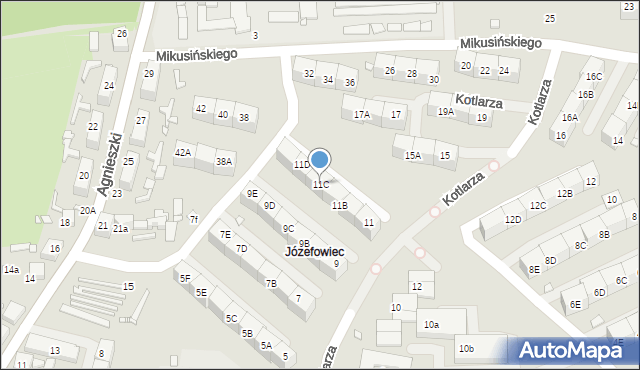 Katowice, Kotlarza Tomasza, 11C, mapa Katowic
