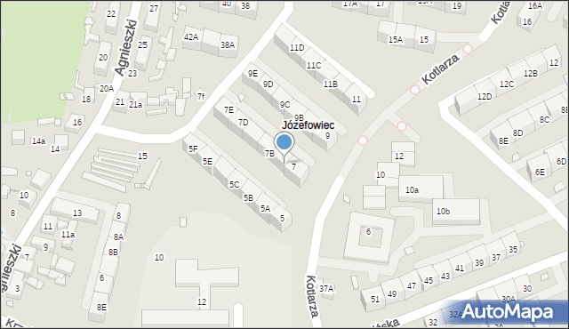 Katowice, Kotlarza Tomasza, 7A, mapa Katowic