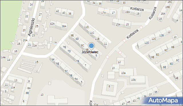 Katowice, Kotlarza Tomasza, 9A, mapa Katowic