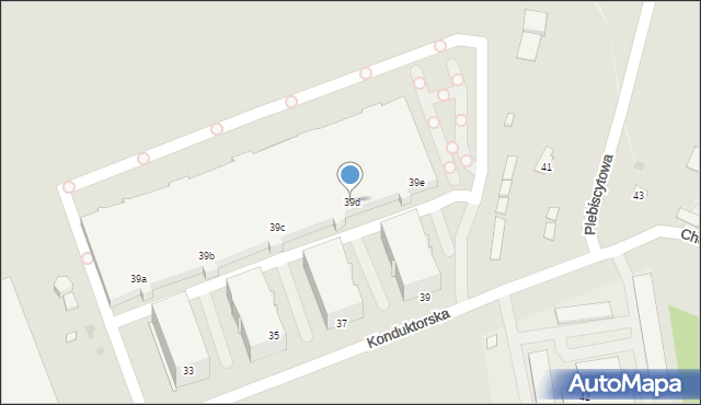 Katowice, Konduktorska, 39d, mapa Katowic