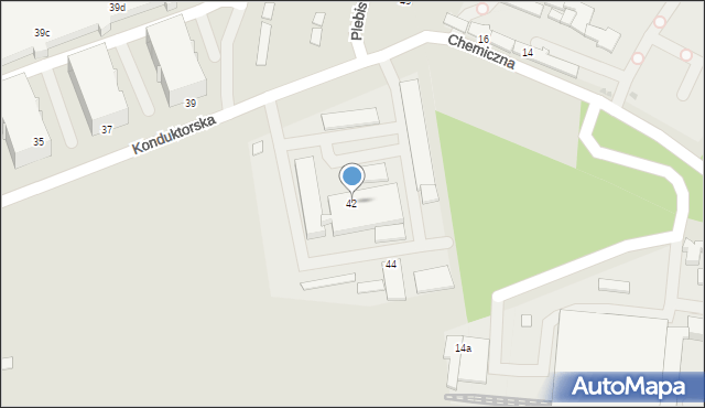 Katowice, Konduktorska, 42, mapa Katowic