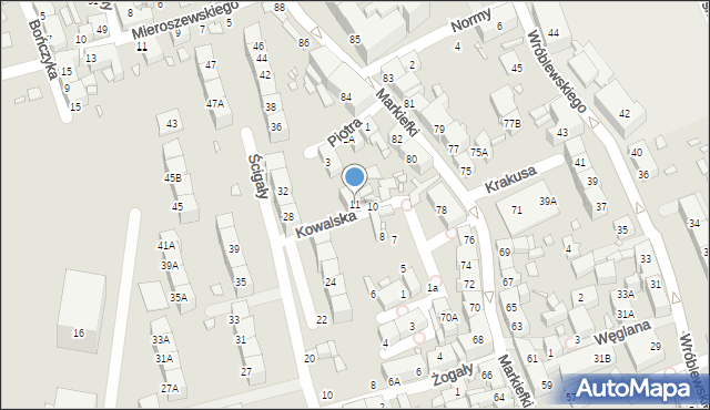 Katowice, Kowalska, 11, mapa Katowic