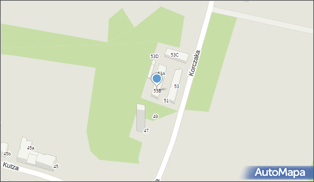 Katowice, Korczaka Janusza, 53B, mapa Katowic