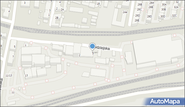 Katowice, Kołodziejska, 3, mapa Katowic