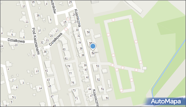 Katowice, Kosmiczna, 54, mapa Katowic