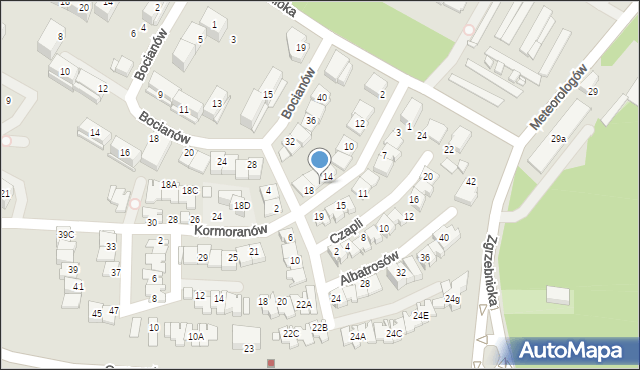 Katowice, Kormoranów, 16, mapa Katowic