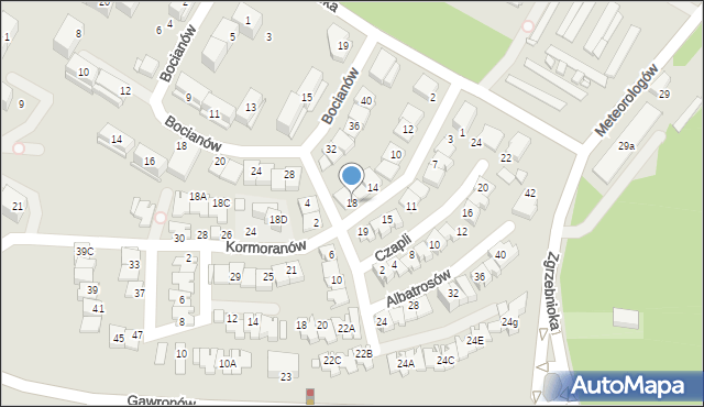 Katowice, Kormoranów, 18, mapa Katowic