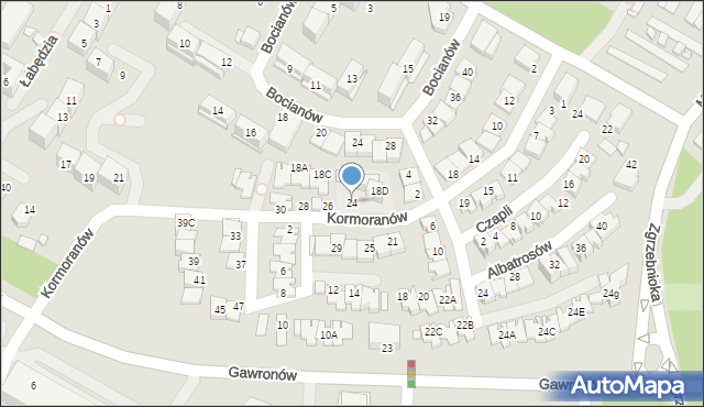 Katowice, Kormoranów, 24, mapa Katowic