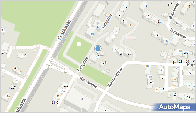 Katowice, Kormoranów, 40, mapa Katowic