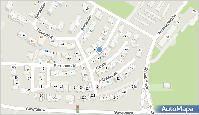 Katowice, Kormoranów, 9, mapa Katowic