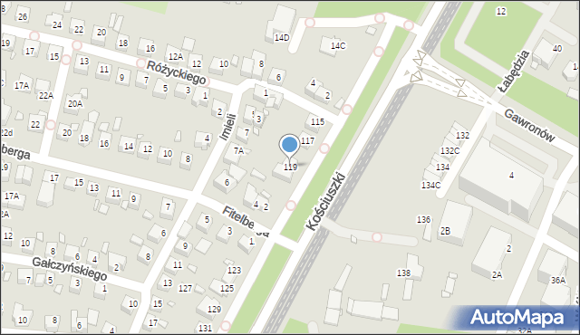 Katowice, Kościuszki Tadeusza, gen., 119, mapa Katowic