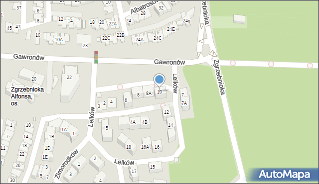 Katowice, Kolibrów, 10, mapa Katowic