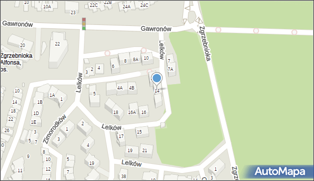 Katowice, Kolibrów, 14, mapa Katowic