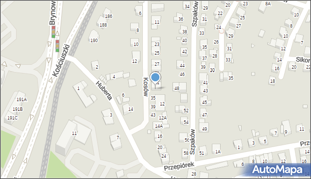 Katowice, Kosów, 33, mapa Katowic