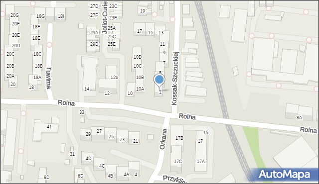 Katowice, Kossak-Szczuckiej Zofii, 1, mapa Katowic