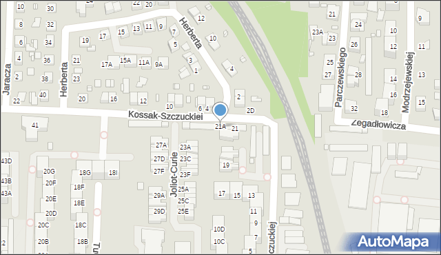 Katowice, Kossak-Szczuckiej Zofii, 21A, mapa Katowic