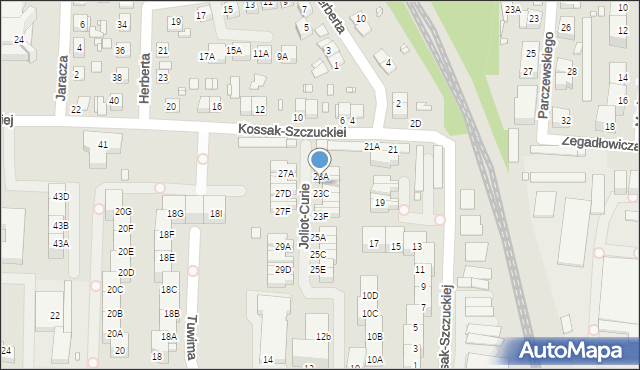 Katowice, Kossak-Szczuckiej Zofii, 23B, mapa Katowic