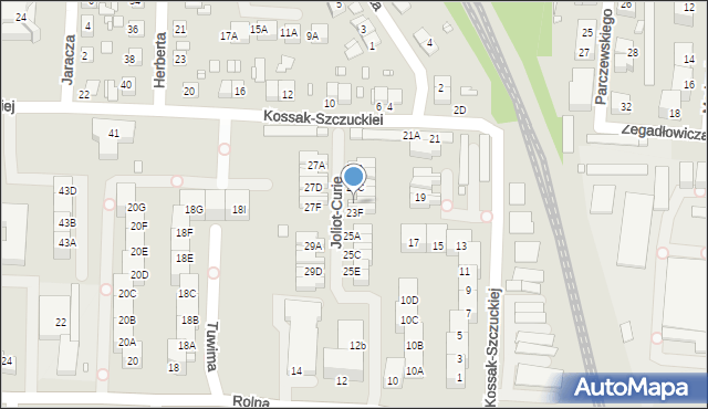 Katowice, Kossak-Szczuckiej Zofii, 23E, mapa Katowic