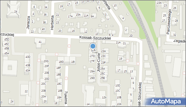 Katowice, Kossak-Szczuckiej Zofii, 27C, mapa Katowic