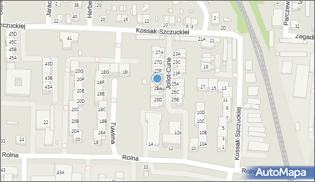 Katowice, Kossak-Szczuckiej Zofii, 29B, mapa Katowic