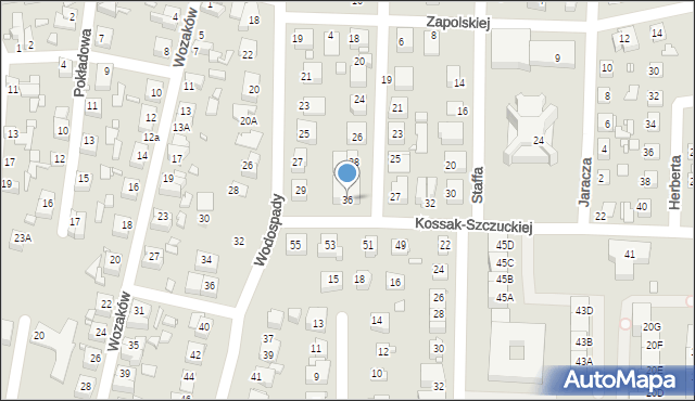 Katowice, Kossak-Szczuckiej Zofii, 36, mapa Katowic