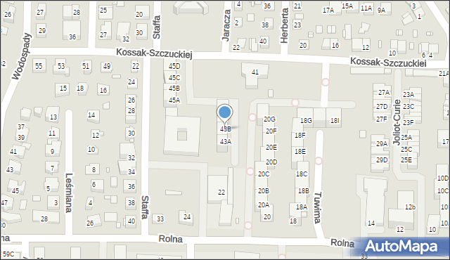 Katowice, Kossak-Szczuckiej Zofii, 43B, mapa Katowic