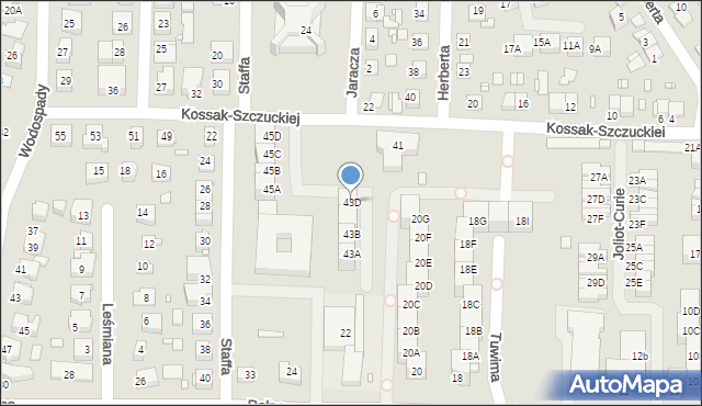 Katowice, Kossak-Szczuckiej Zofii, 43D, mapa Katowic
