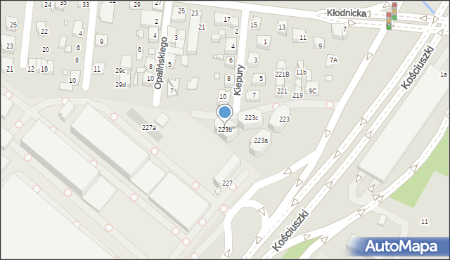 Katowice, Kościuszki Tadeusza, gen., 223b, mapa Katowic