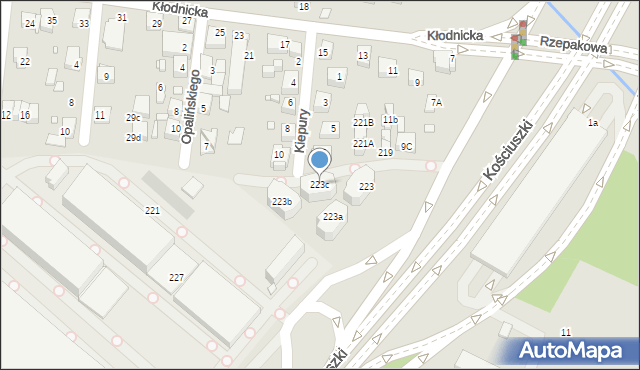 Katowice, Kościuszki Tadeusza, gen., 223c, mapa Katowic