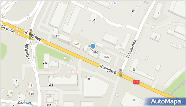 Katowice, Kolejowa, 57a, mapa Katowic