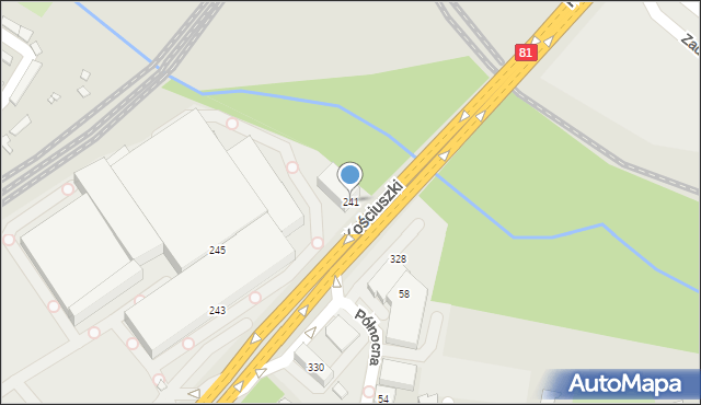 Katowice, Kościuszki Tadeusza, gen., 241, mapa Katowic