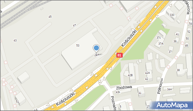 Katowice, Kościuszki Tadeusza, gen., 247, mapa Katowic