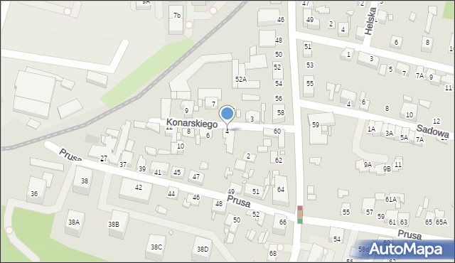 Katowice, Konarskiego Stanisława, 4, mapa Katowic