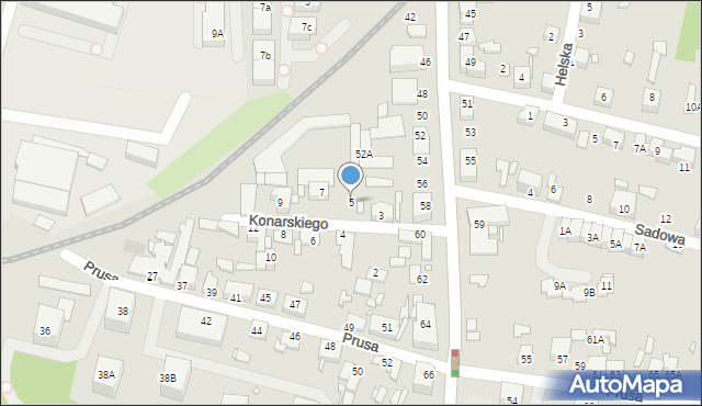 Katowice, Konarskiego Stanisława, 5, mapa Katowic