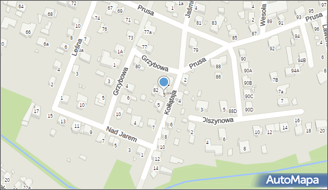 Katowice, Kołłątaja Hugo, 3, mapa Katowic