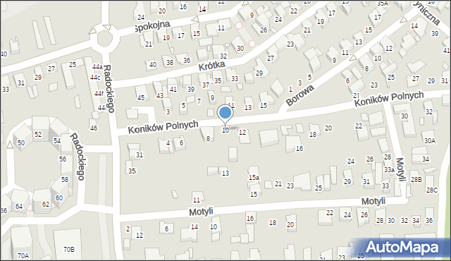 Katowice, Koników Polnych, 10, mapa Katowic