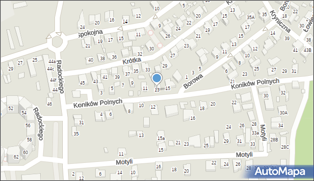 Katowice, Koników Polnych, 13, mapa Katowic