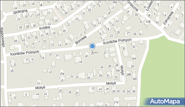 Katowice, Koników Polnych, 20, mapa Katowic