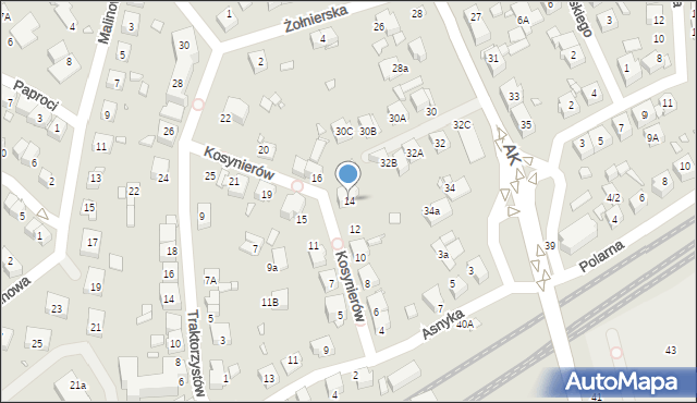 Katowice, Kosynierów, 14, mapa Katowic