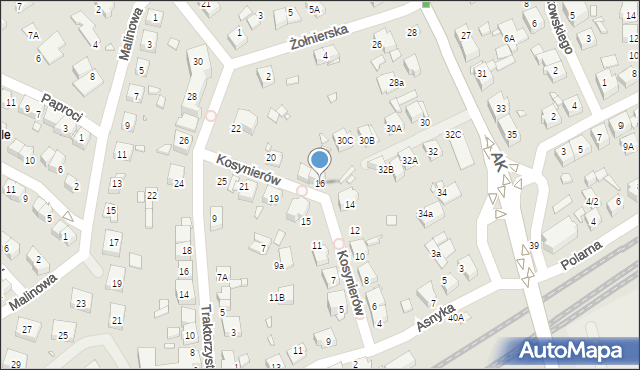 Katowice, Kosynierów, 16, mapa Katowic