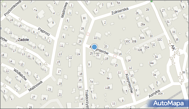 Katowice, Kosynierów, 23, mapa Katowic