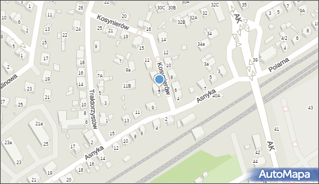 Katowice, Kosynierów, 5, mapa Katowic