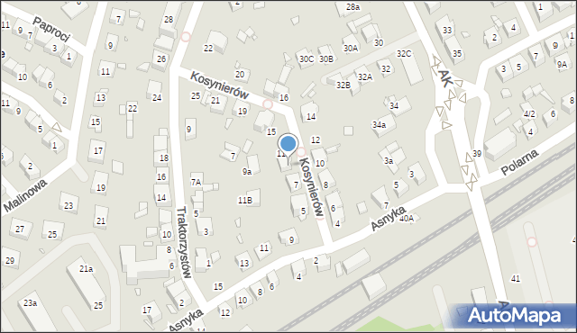 Katowice, Kosynierów, 9, mapa Katowic