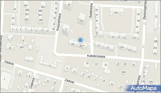 Katowice, Kołobrzeska, 15C, mapa Katowic
