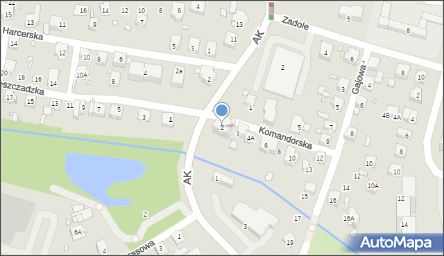 Katowice, Komandorska, 2, mapa Katowic