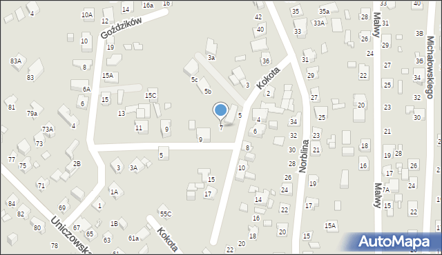 Katowice, Kokota Józefa, 7, mapa Katowic